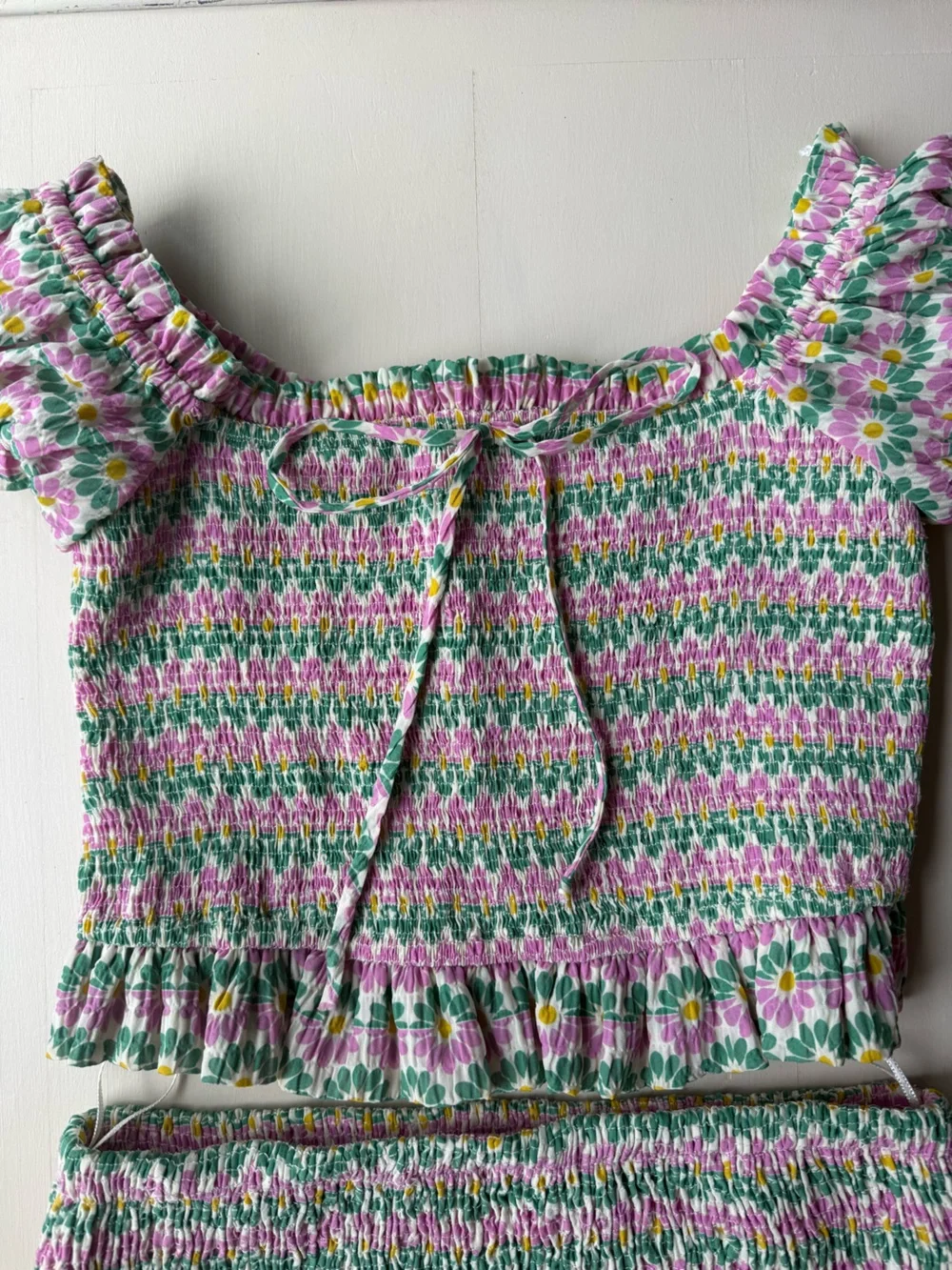Zara XS Smocked Set Ruffled Floral Top Skirt - Picture 2 of 5